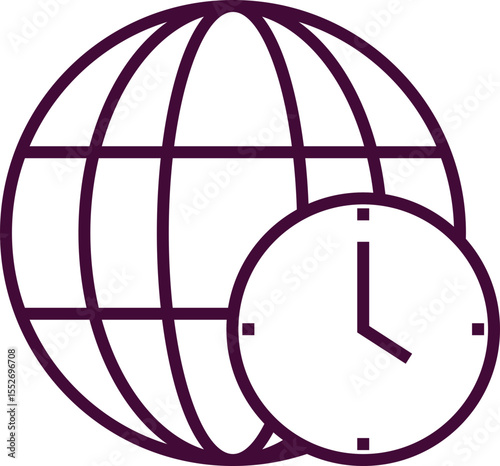 Time And Clock Line Icon Element