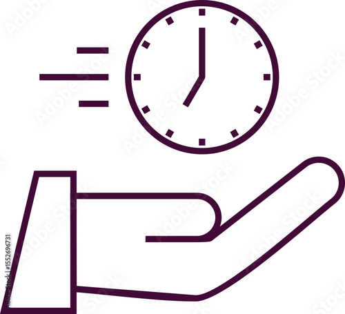 Wallpaper Mural Time And Clock Line Icon Element Torontodigital.ca