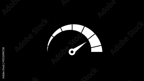 A colorful speed miter animation. Digital symbols at the speedo meter. Car speedometer and counter - Speed concept.