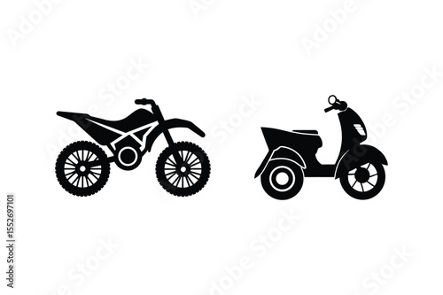 MotorBike vector silhouette art illustration bundle