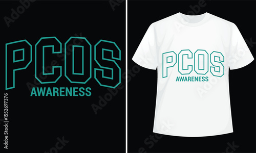 PCOS awareness design for t-shirt, hoodie, bags, mugs, stickers, banner, poster, icon etc. Fully Editable Print Ready Template - Vector
