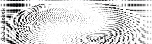 Wavy gradient halftone dots pattern texture background
