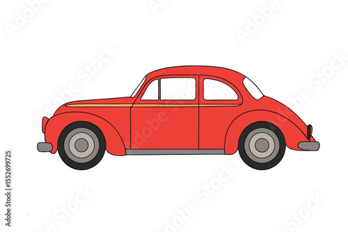Vintage Red Sedan: A classic red sedan, with its timeless design and vibrant color, stands as a symbol of automotive elegance and nostalgia.