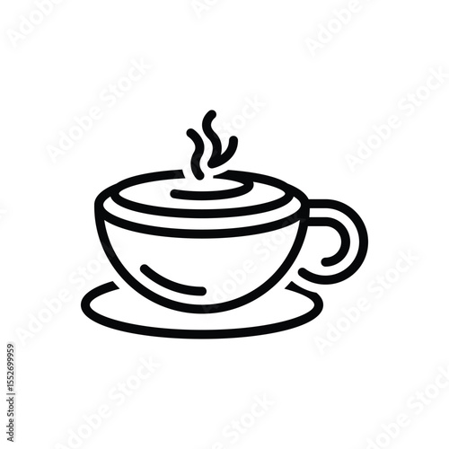 Black line icon for coffee