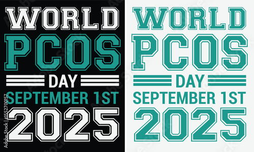 PCOS awareness design for t-shirt, hoodie, bags, mugs, stickers, banner, poster, icon etc. Fully Editable Print Ready Template - Vector