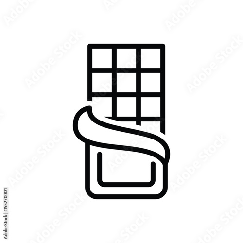 Black line icon for dark chocolate