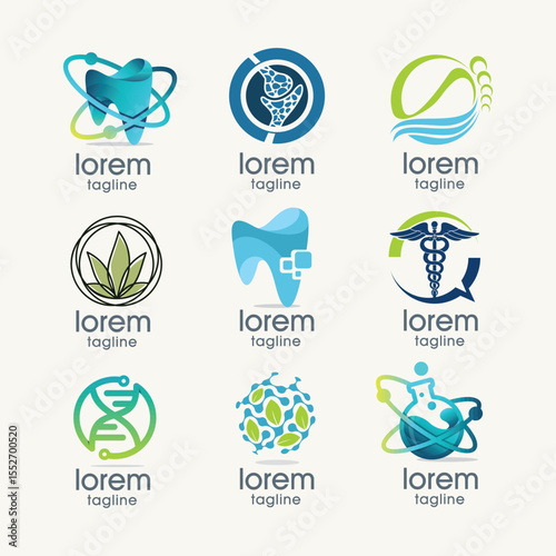 modern medical & healthcare logo set
