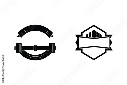 Gym workout equipment and shape vector silhouette bundle 