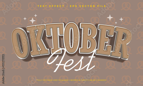 Editable text effect Oktoberfest with 3d lettering style