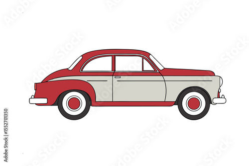 Classic Retro Coupe: A beautifully illustrated, vintage coupe, showcasing iconic design elements from a bygone era, perfectly captures the essence of automotive nostalgia.
