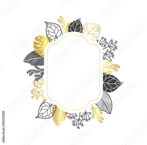 Floral Wedding card with Rounded Frame with space for text