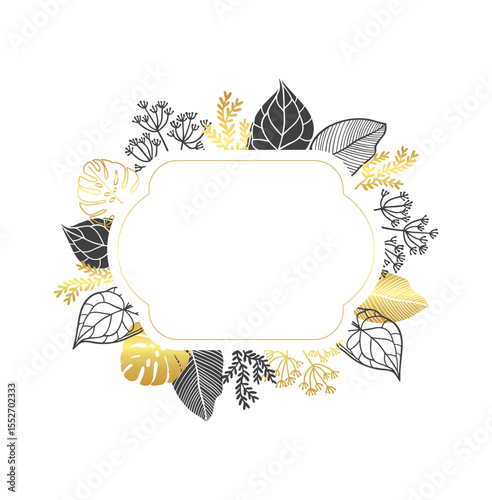 Floral Wedding card with Rounded Frame with space for text