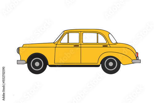 Classic Yellow Automobile: A sleek, side-profile depiction of a vintage, yellow car, evoking a sense of nostalgia and automotive history. 