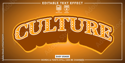 Editable graphic text effect culture styles