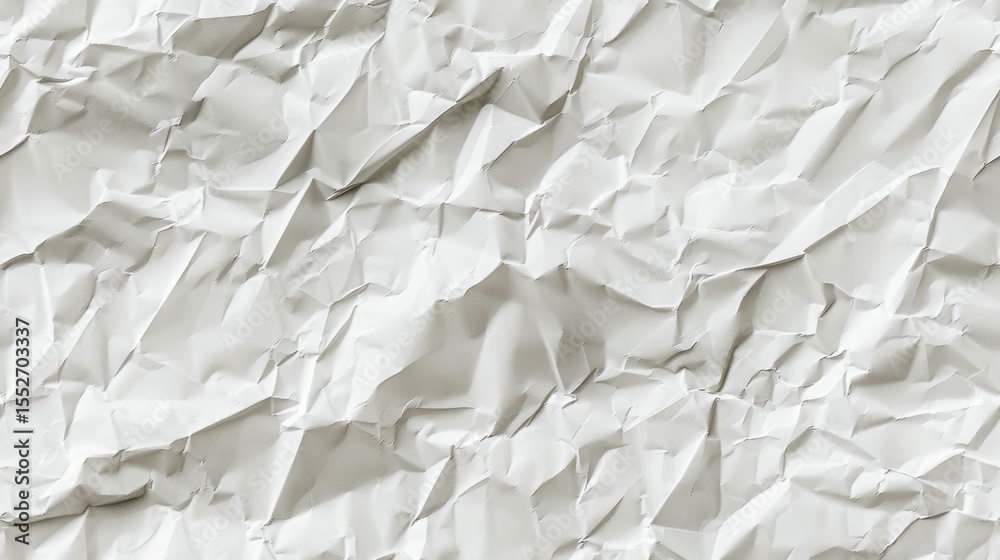 Obraz premium Crumpled white paper texture background. Seamless pattern.