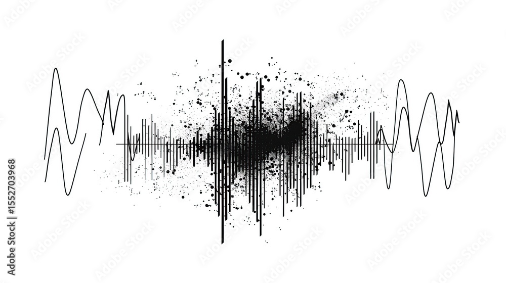 Obraz premium Sound Wave Visualisation with Grunge Effect