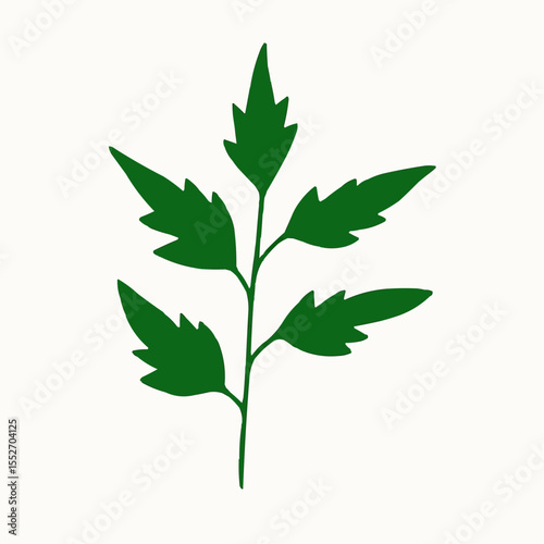 Abstract leaves icon. hand drawn in doodle style. vector, simple, silhouette, minimalism. plant, herbarium.


