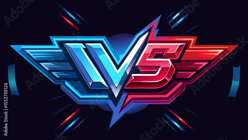 Intense Showdown TV vs 5 Clash with vibrant blue and red neon glows on black