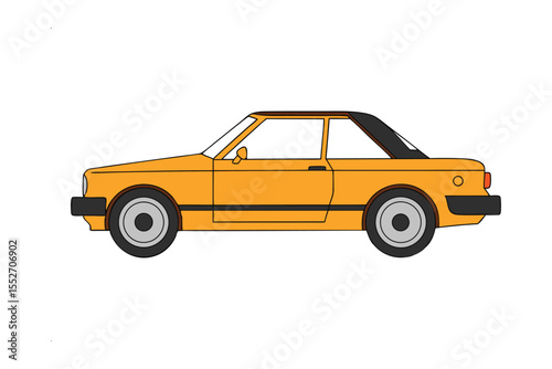 Vintage Coupe: A classic coupe, painted in a vibrant hue, epitomizes automotive elegance and vintage charm against a minimalist background.
