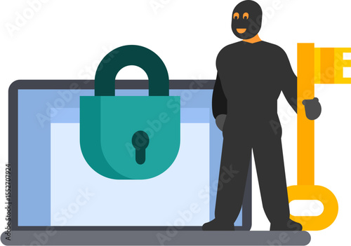 Ransomware Attack by Hacker Illustration