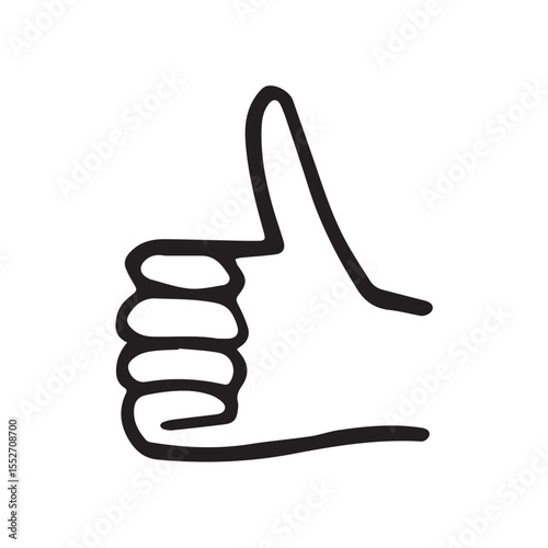 Set of thumbs up and hand gestures doodle