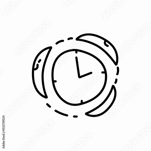  clock circular time icon vector sign