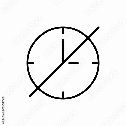 clock time crossed icon vector sign