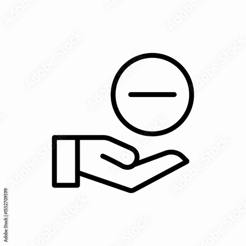 hand minus remove icon vector sign