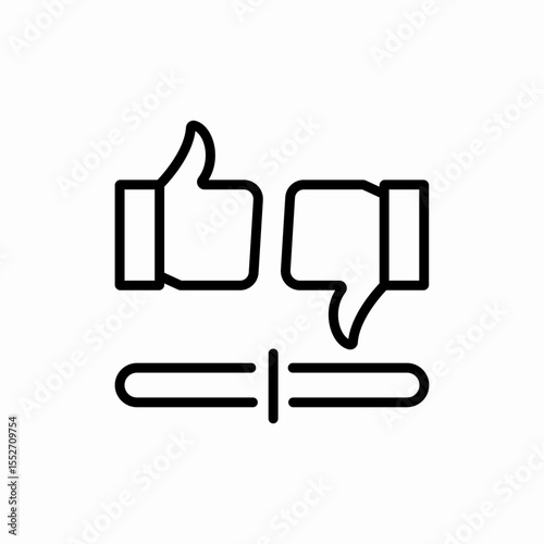 thumbs up down icon vector sign