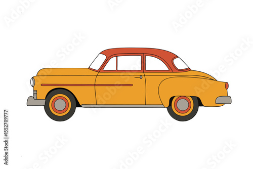 Vintage Car Icon: A beautifully illustrated vintage car, showcasing the timeless elegance of classic automotive design, ready to transport you to a bygone era. 