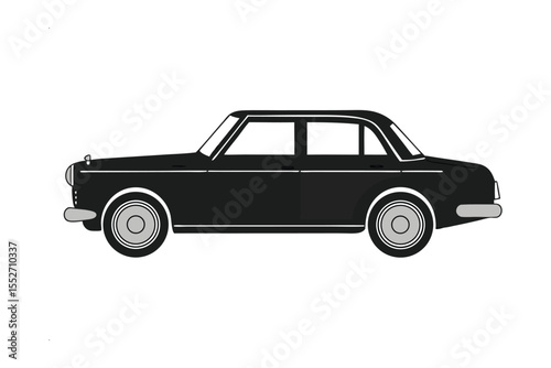 Sleek Sedan Silhouette: An iconic vintage sedan, defined by clean lines and timeless elegance, a symbol of classic automotive design and style.