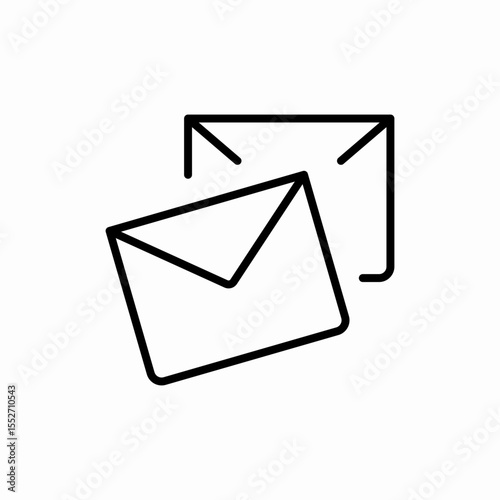 two email envelope icon vector sign