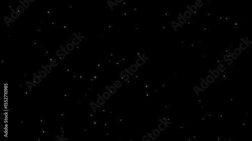 Abstract Green Glowing Animated Firefly Element Loop