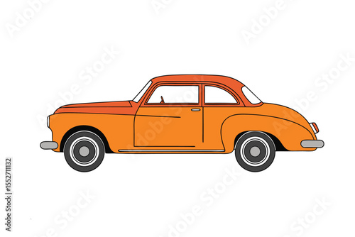 Vintage Classic Automobile: A vibrant illustration of a vintage classic car, boasting retro design, bright color palette, and timeless appeal.