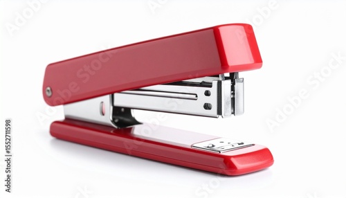 red stapler isolated on white background