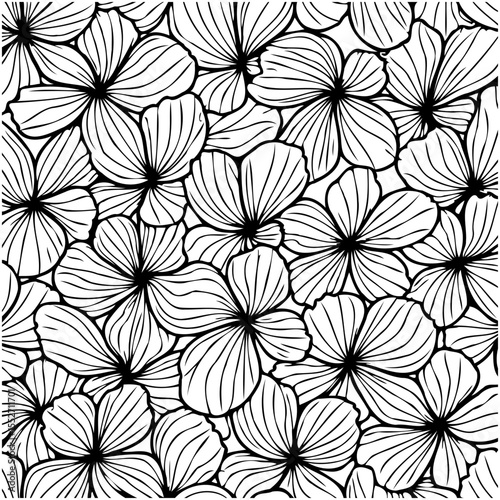 Elegant floral pattern featuring delicate hand-drawn blossoms in a seamless design