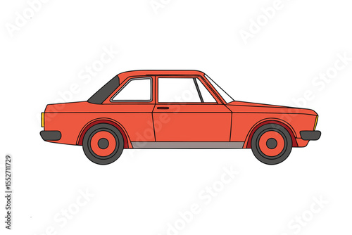 Retro Ride: A meticulously designed illustration showcases a sleek, classic car, rendered in vibrant detail and presented against a clean backdrop.