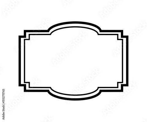 Elegant Black Outline Decorative Label Frame