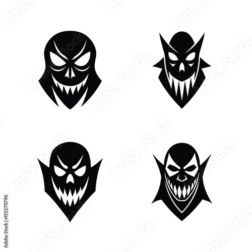 Scary mask vector silhouette bundle
