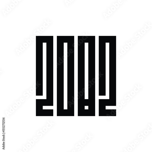2082 happy new year text logo design vector illustration, geometric square logo monogram, 2082 clip art, 2082 text, 2082 logo