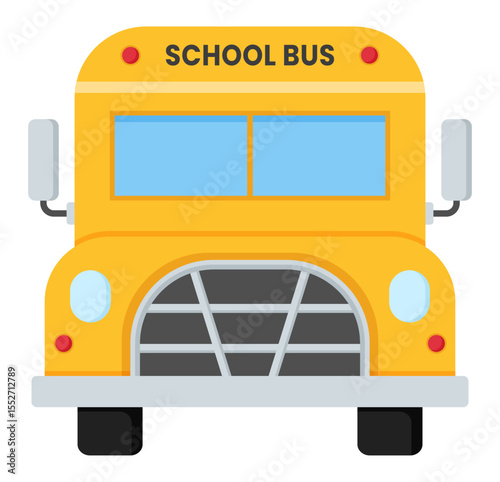 yellow back to school bus cartoon sticker illustration clipart