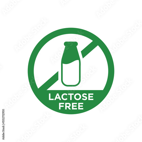 Lactose Free Sign Symbol Vector Icon Green logo