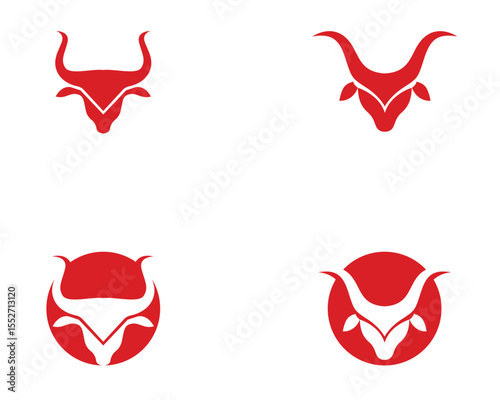 Bull Taurus Logo Template vector icon illustration,