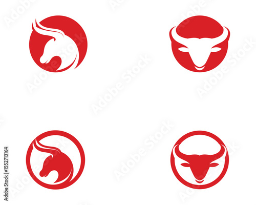 Bull Taurus Logo Template vector icon illustration,