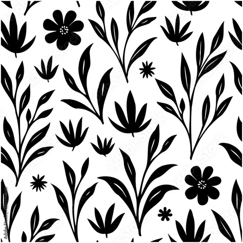 Elegant botanical seamless pattern featuring floral and foliage elements for diverse designs