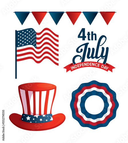 Bundle of independence usa icons
