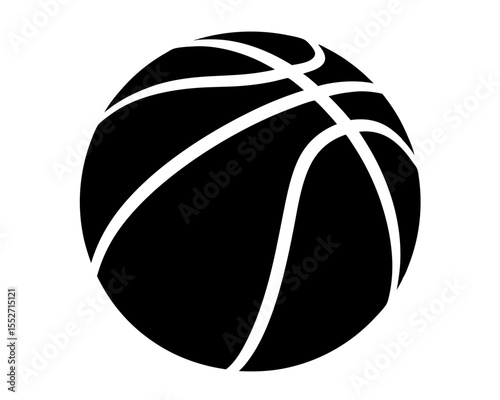 Basketball ball icon, Basketball ball silhouette vector, Black basketball symbol. Vector illustration