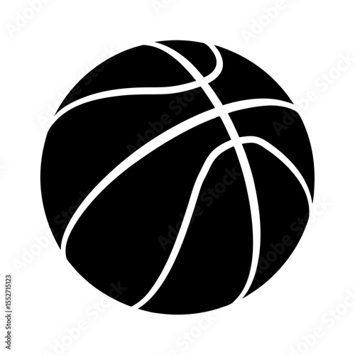 Basketball ball icon, Basketball ball silhouette vector, Black basketball symbol. Vector illustration