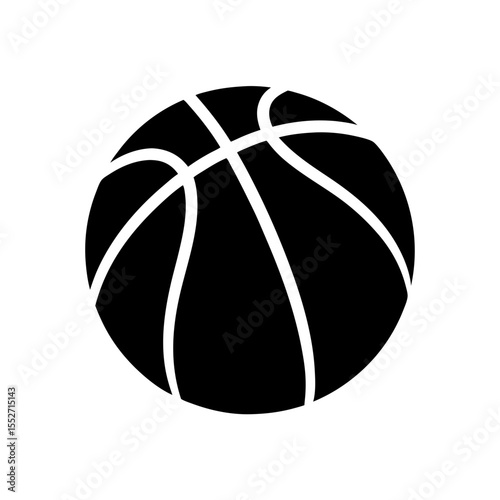 Basketball ball icon, Basketball ball silhouette vector, Black basketball symbol. Vector illustration