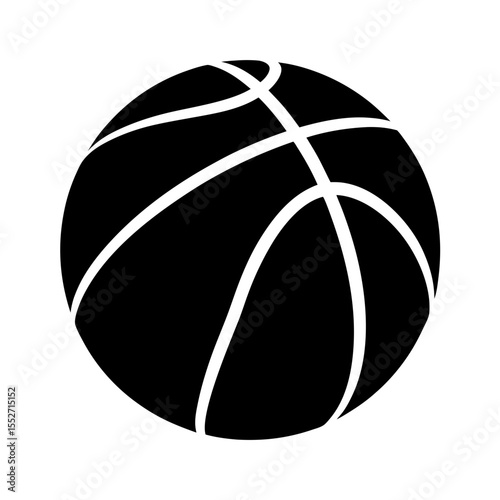 Basketball ball icon, Basketball ball silhouette vector, Black basketball symbol. Vector illustration